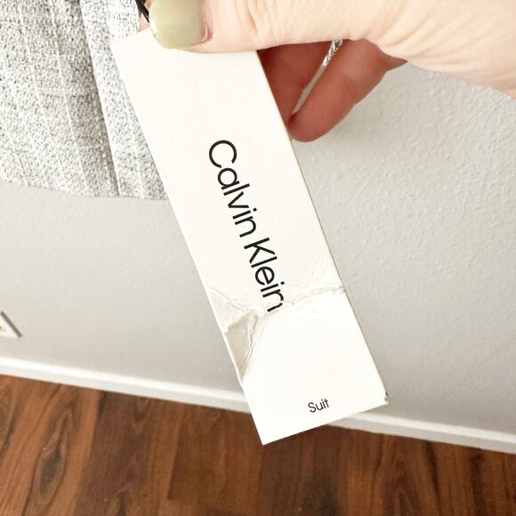 Calvin Klein Checker-Print Collarless Longline Mid Length Blazer Women’s Size 16 - Picture 4 of 15